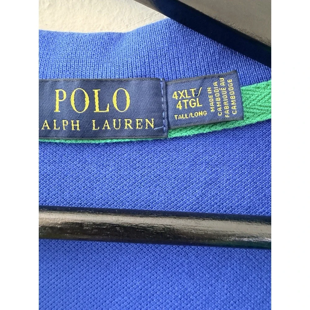 Polo Ralph Lauren Mens Polo Shirt 4XLT Blue Green Yellow Big Pony #3
